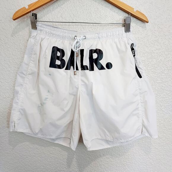 BALR. White Swim Trunks with Interior Lining - Picture 1 of 7